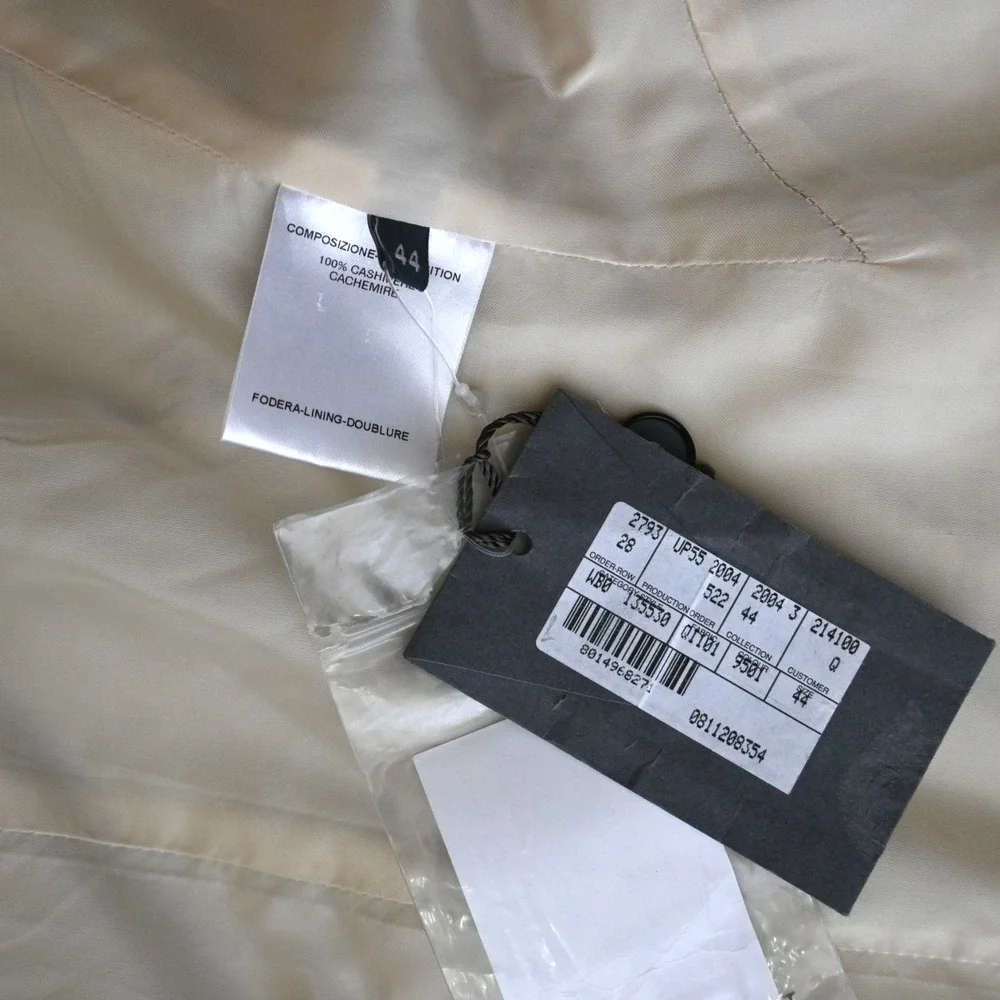Alexander McQueen Oatmeal Cashmere Open Coat Size 44 / Approx. Medium